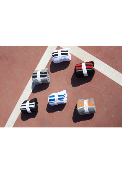 6'lı Erkek Kolej Tenis Çorabı - %100 Pamuklu Kalın Havlu Tabanlı Koku Yapmaz Spor Set