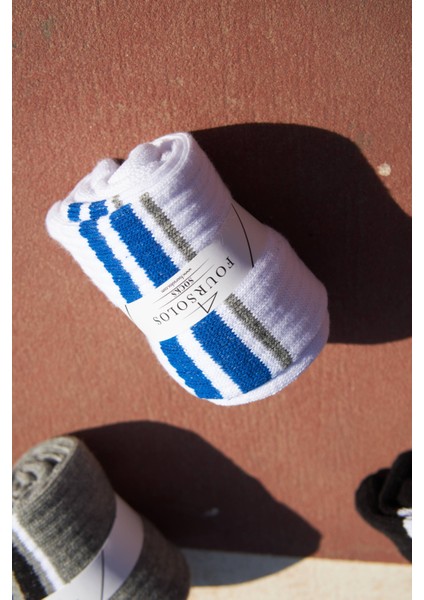 6'lı Erkek Kolej Tenis Çorabı - %100 Pamuklu Kalın Havlu Tabanlı Koku Yapmaz Spor Set