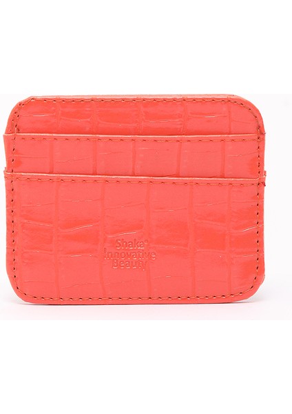 Turuncu SHK181 Kroko Suni Deri, 4 Kartlık ve Para Bölmeli, Unisex Kartlık