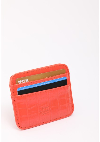Turuncu SHK181 Kroko Suni Deri, 4 Kartlık ve Para Bölmeli, Unisex Kartlık fırsatları