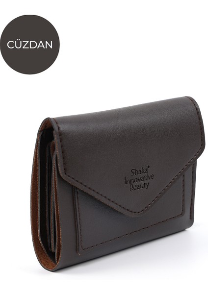 Kahve Rengi SHK67 Suni Deri Bozuk ve Kağıt Para Bölmeli Çıtçıtlı Kartlıklı Zarf Model Cepli Cüzdan fiyatları