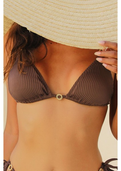 Assos Mocha Kahverengi İp Bağlamalı Üçgen Bikini Takım