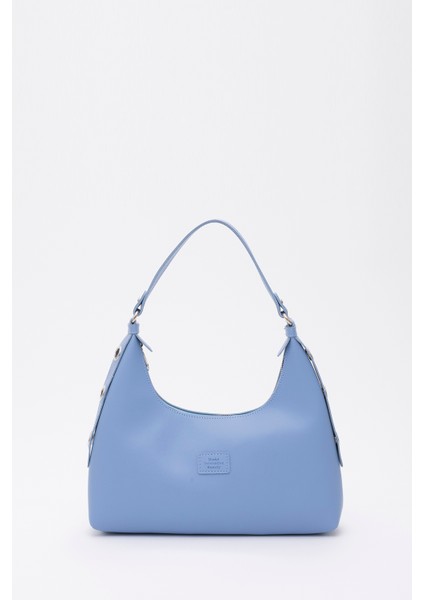 Mavi SHK82 Baget Model Tek Bölmeli Kadın Suni Deri Kol ve Omuz Çantası