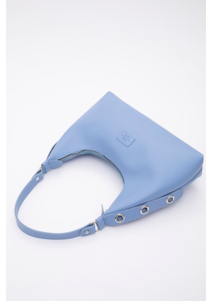 Mavi SHK82 Baget Model Tek Bölmeli Kadın Suni Deri Kol ve Omuz Çantası modelleri