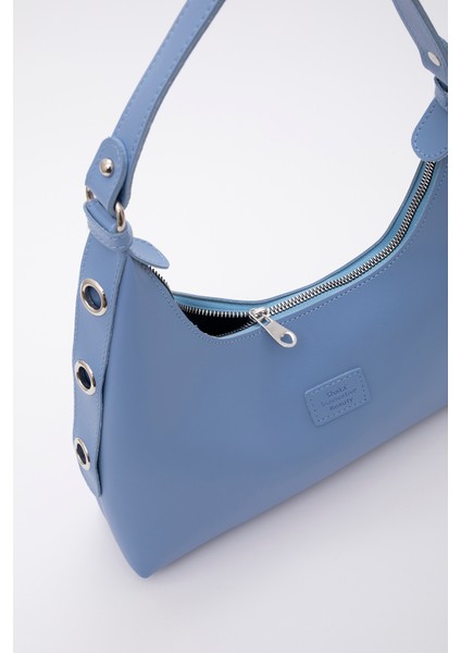 Mavi SHK82 Baget Model Tek Bölmeli Kadın Suni Deri Kol ve Omuz Çantası fırsatları