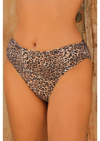 Capetown Leopar Desenli Dolgusuz Çıkarilabilir Kup Toparlayıcı Bikini Takım modelleri