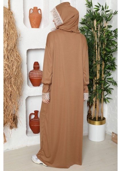 Kendinden Başörtülü Iki Renkli Şık Namaz Elbisesi fiyatları