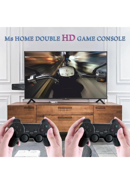 Leons 2.4g Uyumlu Kablosuz Çift Kol Oyunlar 4K Game Stick 3500 Oyun Atari Oyun