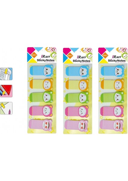 Yapışkanlı Not Kağıdı 5 Renk ( 25 mm * 45 Mm) Bebek ( 3 Adet )