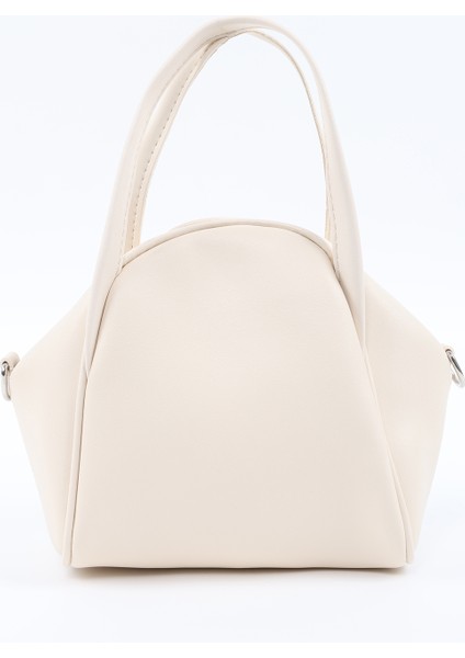 Krem SHK132 Suni Deri, Fermuarlı Tek Bölmeli, Çıtçıt Detaylı ,el, Kol ve Omuz Çantası modelleri