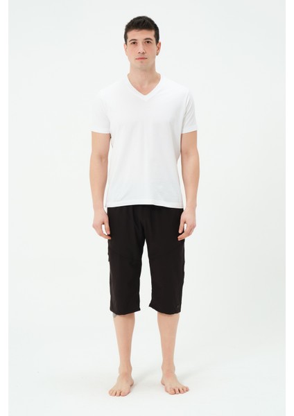Erkek Uzun Deniz Şortu 2827-25 Siyah