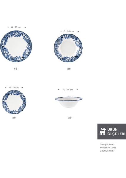 Melora 24 Parça 6 Kişilik Yemek Takımı fiyatları