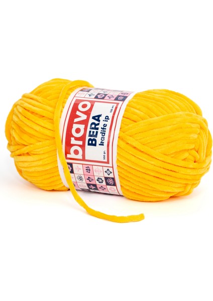 Bera Kadife Iplik 100 gr 120 Metre (Renk Kodu: 917) Koyu Sarı