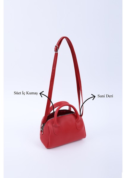 Kırmızı SHK184 Suni Deri ,fermuarlı Tek Bölmeli ,askılı El, Kol ve Omuz Çantası indirimleri