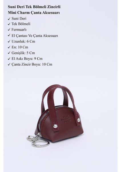 Bordo SHK213 Suni Deri Tek Bölmeli Zincirli, Fermuarlı, Mini Charm Çanta Aksesuarı ve Airpods Çantası modelleri