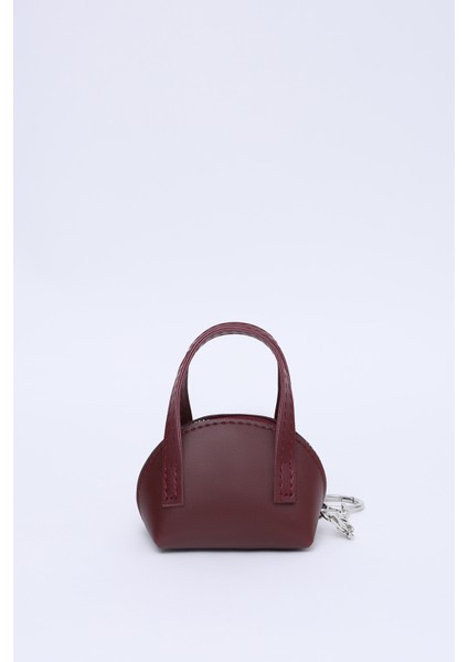 Bordo SHK213 Suni Deri Tek Bölmeli Zincirli, Fermuarlı, Mini Charm Çanta Aksesuarı ve Airpods Çantası fırsatları
