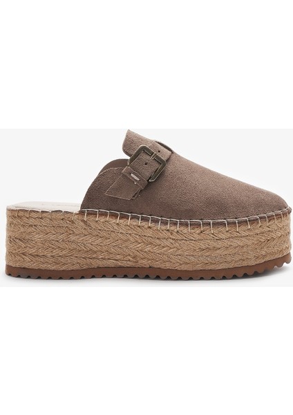 Elira Sigaro Hakiki Deri Kadın Espadril Terlik