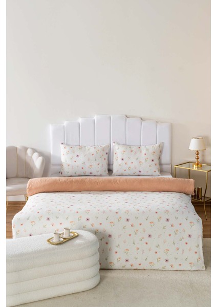 Soft Çiçekli Çift Kişilik Nevresim Takımı Pamuklu