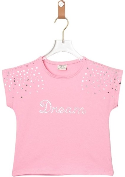 Dıva Parıltılı Crop Tshirt Pembe