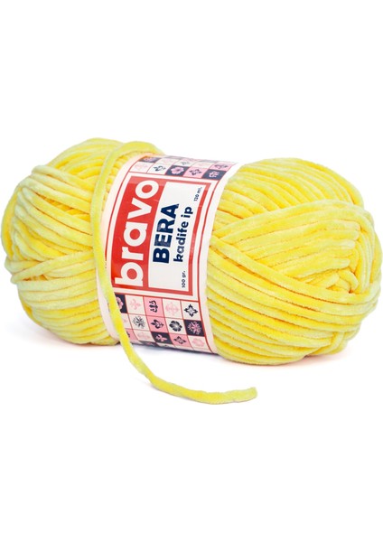 Bera Kadife Iplik 100 gr 120 Metre (Renk Kodu: 916) Açık Sarı