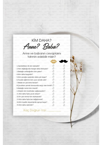 Bebek Cinsiyet Partisi Oyun Kartları Anne Baba Hamile Kartı 8 Adet fiyatları