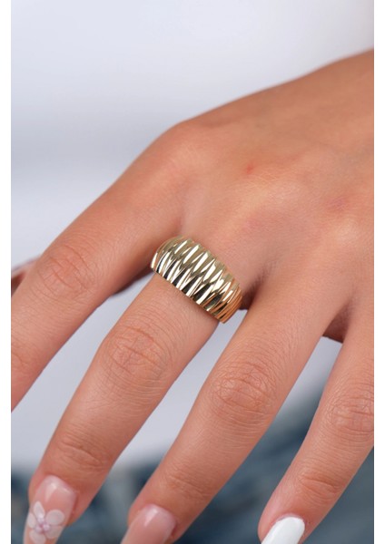 14 Ayar Altın Kalın Çizgili Yüzük 809 fiyatları