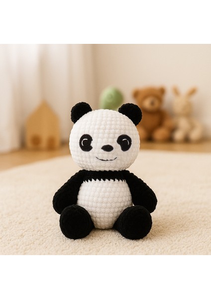 Sevimli El Yapımı Örgü Oyun ve Uyku Arkadaşı Panda Pu