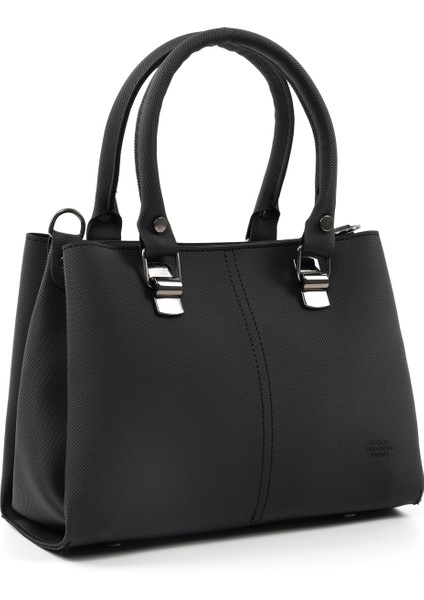 Siyah SHK243 Suni Deri Fermuarlı 3 Bölmeli Ayarlanabilir Askılı El, Kol ve Omuz Çantası fiyatları