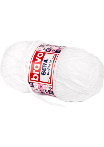 Bera Kadife Iplik 100 gr 120 Metre (Renk Kodu: 901) Optik Beyaz