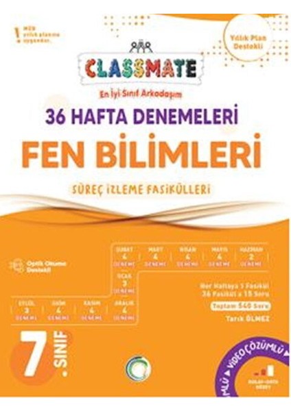 Okyanus Yayınları 7. Sınıf Fen Bilimleri Classmate 36 Hafta Denemeleri modelleri