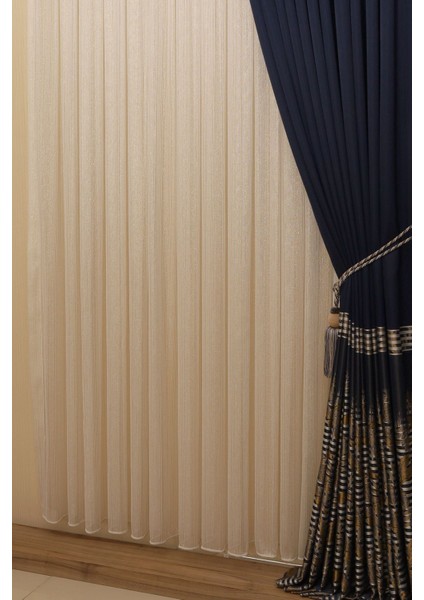 1-2 Seyrek Pile Altın Çizgili Model Tül Perde, Altın Gold Ütü Istemeyen Tül Perde fiyatları