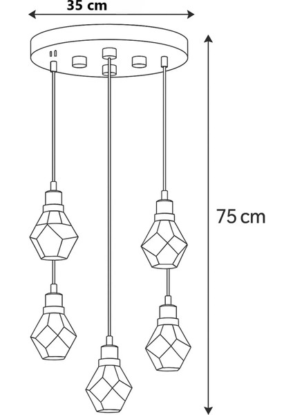 Istanbul Avize Kabarcıklı Liya 5'li Gümüş Kumandalı 3 Renk Ledli Modern LED Avize fırsatları