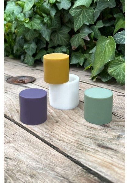 Beyaz Silindir 3D Mum Kalıbı 4X4X4, Esnek Silikon, 1 Adet