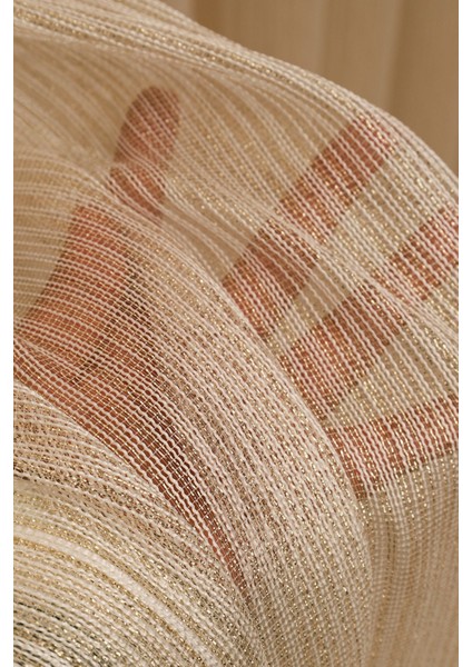 1-2,5 Normal Pile Altın Çizgili Model Tül Perde, Altın Gold Ütü Istemeyen Tül Perde fırsatları