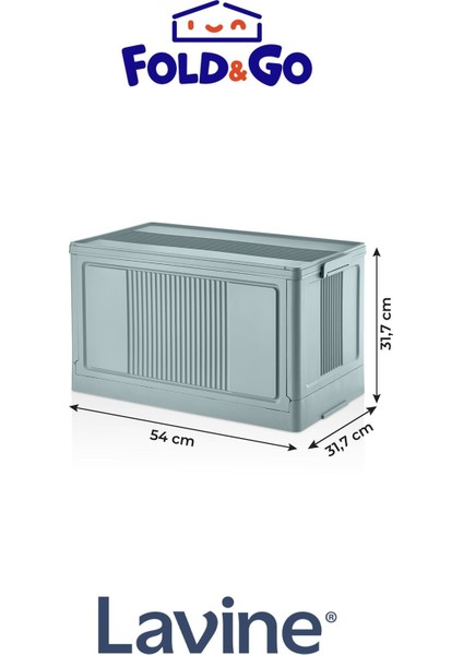 Fold&go Tekli Portatif Organizer Kapaklı Kasa ”mavi” Çok Amaçlı Katlanır Istiflenebilir modelleri