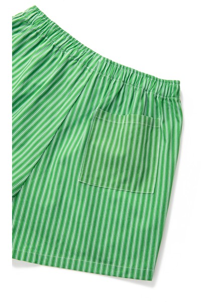 Yeşil Çizgili Boxer Şort