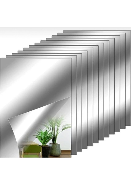 Şeffaf Pleksi Ayna 40X30 cm Kendinden Yapışkanlı, Dekoratif (1 Adet)