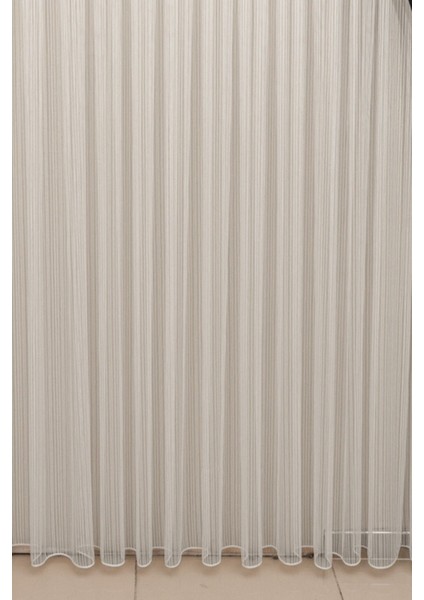 Pilesiz Düz Dikiş Zincir Model Tül Perde,dikey Çizgili Kırık Beyaz Ütü Istemeyen Tül Perde fırsatları