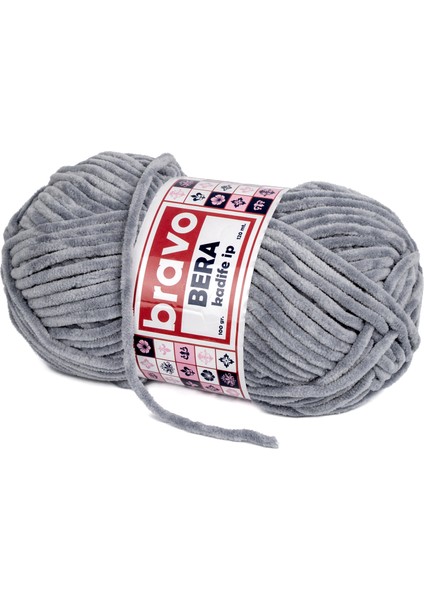 Bera Kadife Iplik 100 gr 120 Metre (Renk Kodu: 909) Koyu Gri