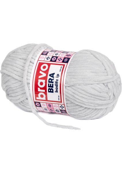 Bera Kadife Iplik 100 gr 120 Metre (Renk Kodu: 906) Açık Gri