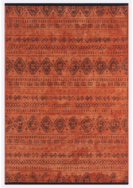 Gaia Kiremit Halı Yıkanabilir Kaymaz Taban Şönil Kilim Dokuma Pamuk Taban Kilim 10322 80 x 150 cm