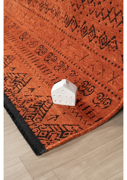 Gaia Kiremit Halı Yıkanabilir Kaymaz Taban Şönil Kilim Dokuma Pamuk Taban Kilim 10322 80 x 150 cm fiyatları