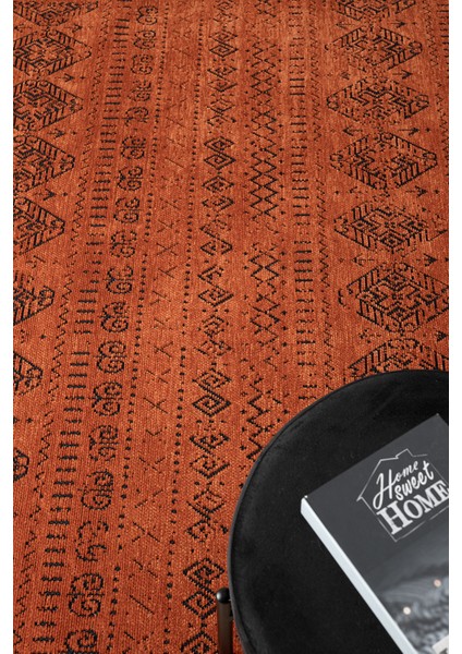 Gaia Kiremit Halı Yıkanabilir Kaymaz Taban Şönil Kilim Dokuma Pamuk Taban Kilim 10322 80 x 150 cm modelleri