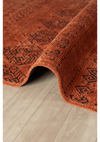 Gaia Kiremit Halı Yıkanabilir Kaymaz Taban Şönil Kilim Dokuma Pamuk Taban Kilim 10322 80 x 150 cm fırsatları