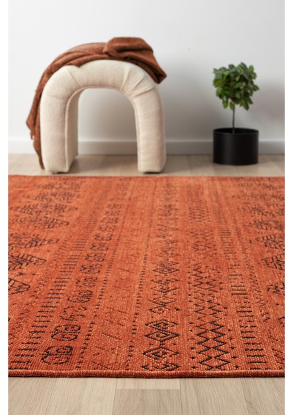 Gaia Kiremit Halı Yıkanabilir Kaymaz Taban Şönil Kilim Dokuma Pamuk Taban Kilim 10322 80 x 150 cm indirimleri