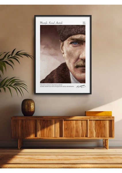 Siyah Ahşap Çerçeveli Modern Sanatsal Duvar Dekoru 30X40