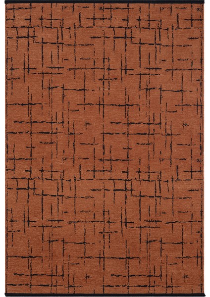 Gaia Kiremit Halı Yıkanabilir Kaymaz Taban Şönil Kilim Dokuma Pamuk Taban Kilim 10118 80 x 150 cm