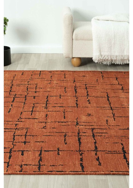 Gaia Kiremit Halı Yıkanabilir Kaymaz Taban Şönil Kilim Dokuma Pamuk Taban Kilim 10118 80 x 150 cm indirimleri