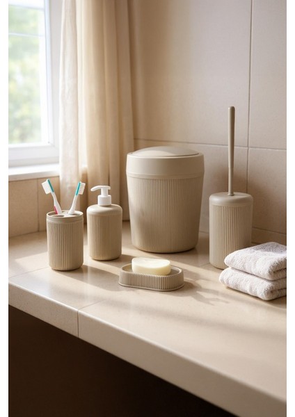 5 Parça Banyo Seti Bej