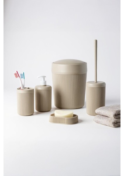 5 Parça Banyo Seti Bej fırsatları